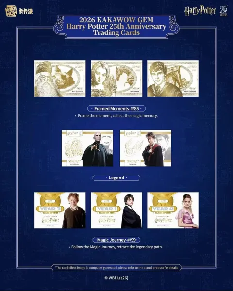 KAKAWOW - 2026 GEM Harry Potter 25th Anniversary Trading Cards Box (10 Cards) - EN